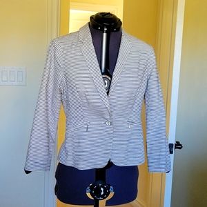 Black and White striped blazer jacket
